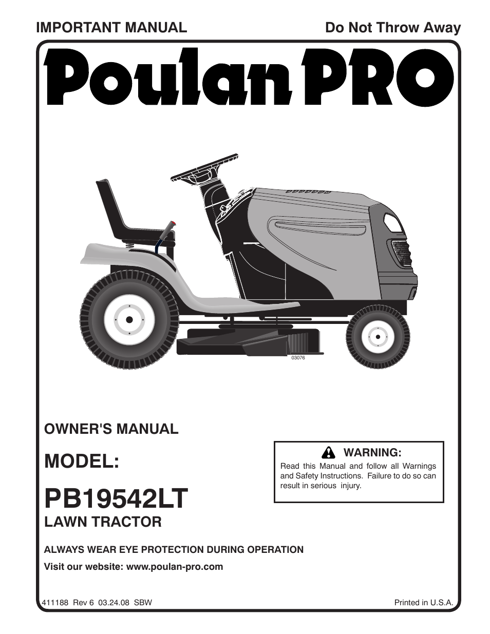 Poulan 411188 User Manual | 48 pages