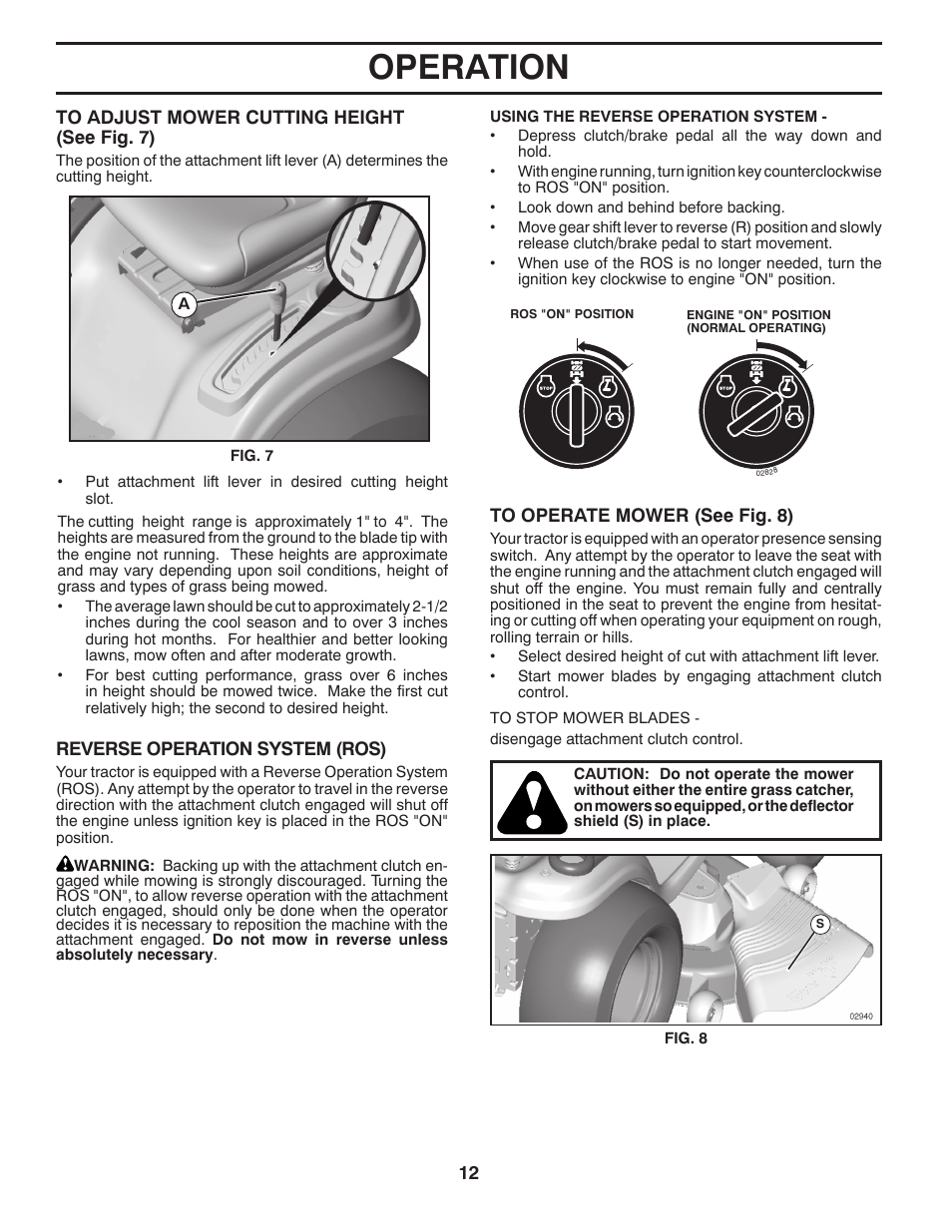 Operation | Poulan 411188 User Manual | Page 12 / 48