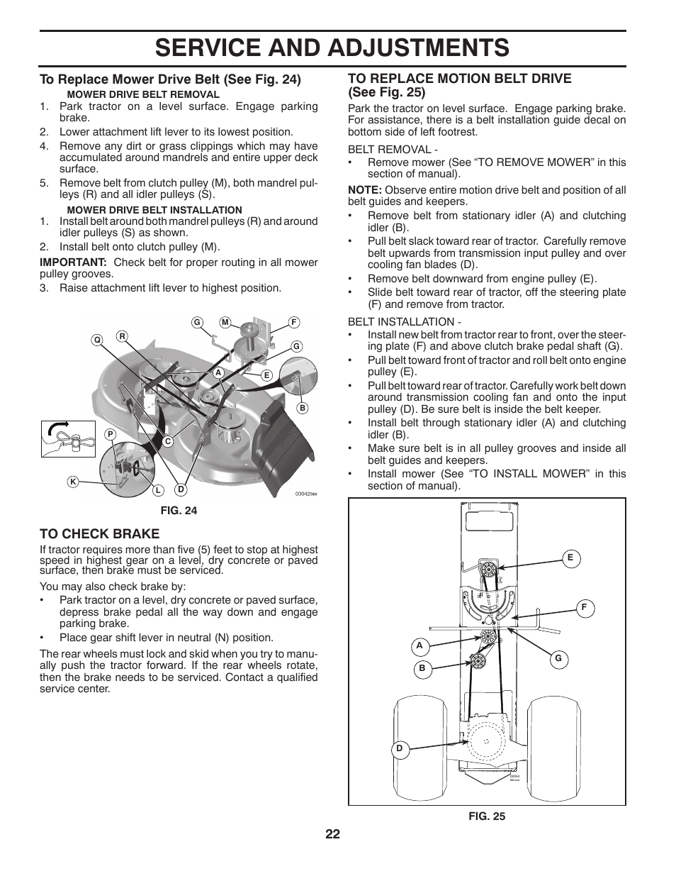 Service and adjustments | Poulan 411188 User Manual | Page 22 / 48