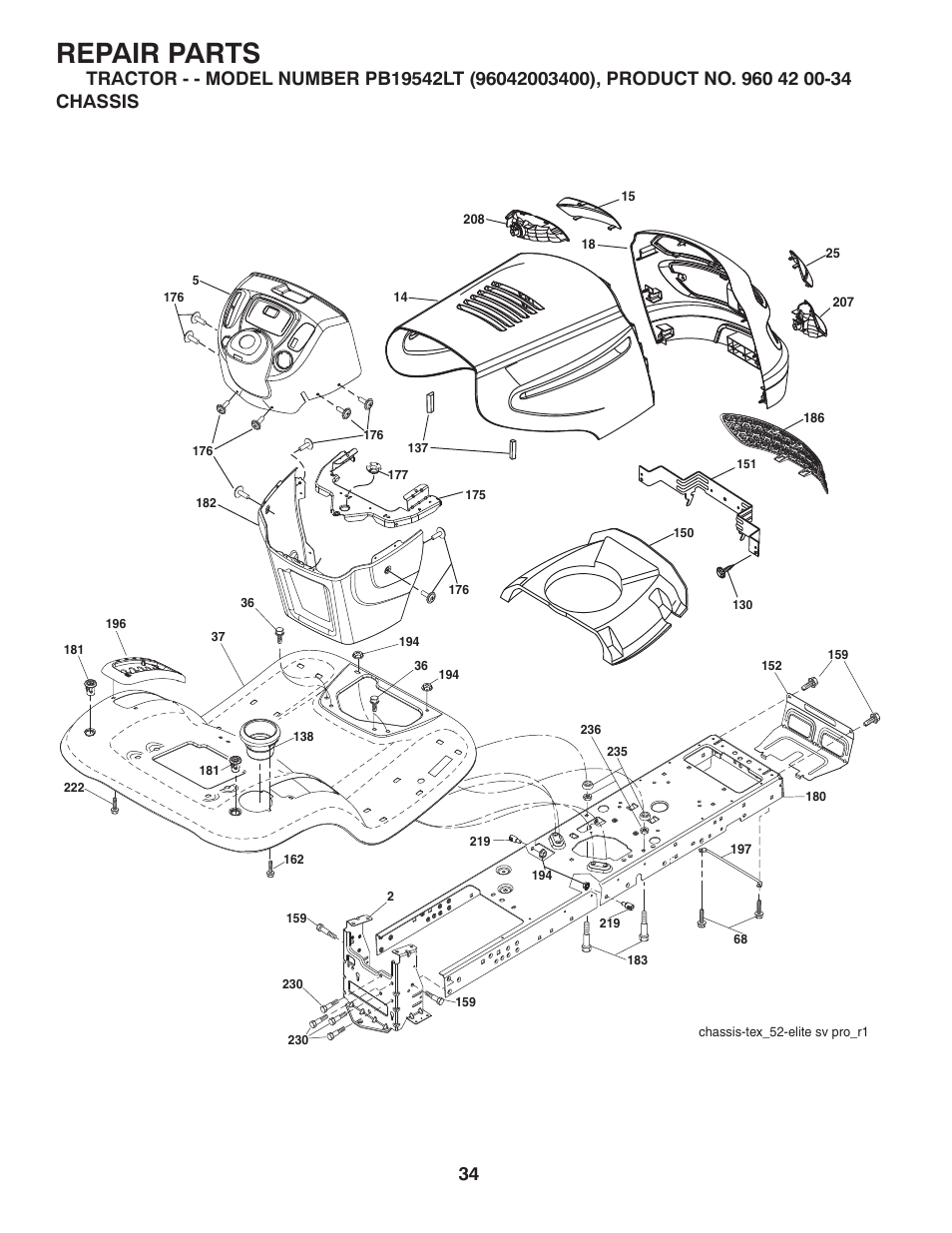 Repair parts | Poulan 411188 User Manual | Page 34 / 48