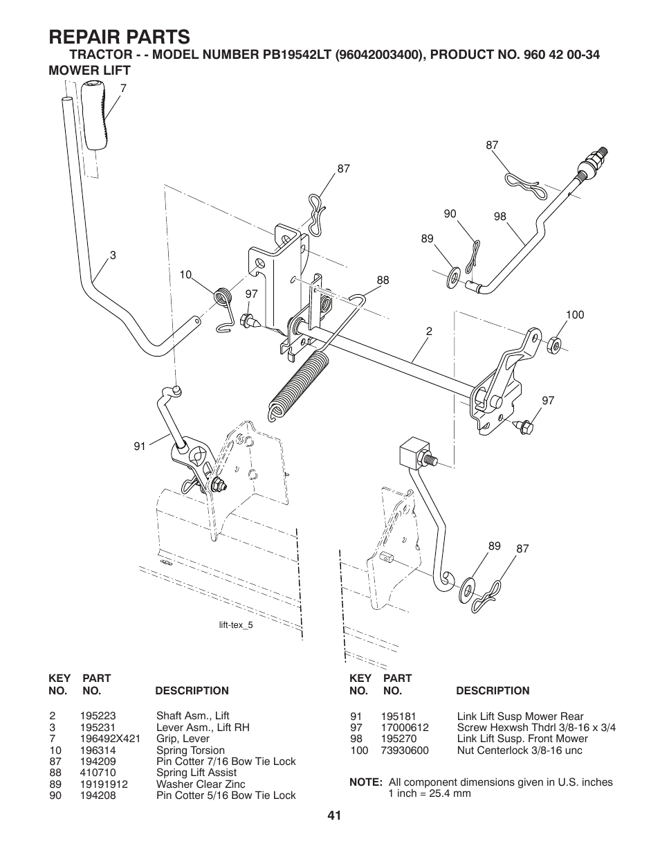Repair parts | Poulan 411188 User Manual | Page 41 / 48