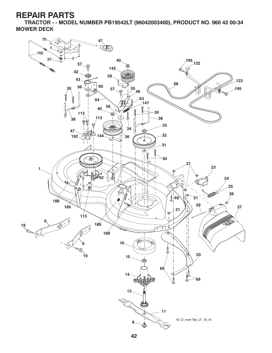 Repair parts | Poulan 411188 User Manual | Page 42 / 48