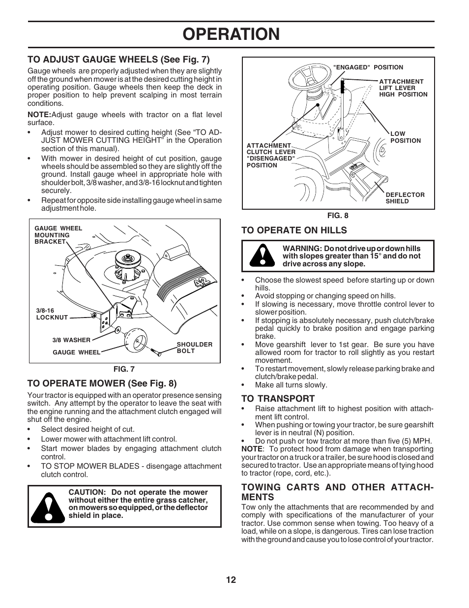 Operation | Poulan 183044 User Manual | Page 12 / 52