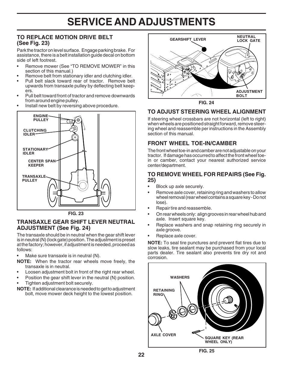Service and adjustments | Poulan 183044 User Manual | Page 22 / 52