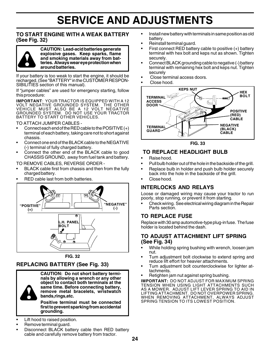 Service and adjustments | Poulan 177271 User Manual | Page 24 / 52