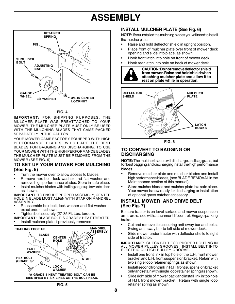 Assembly | Poulan 177271 User Manual | Page 8 / 52