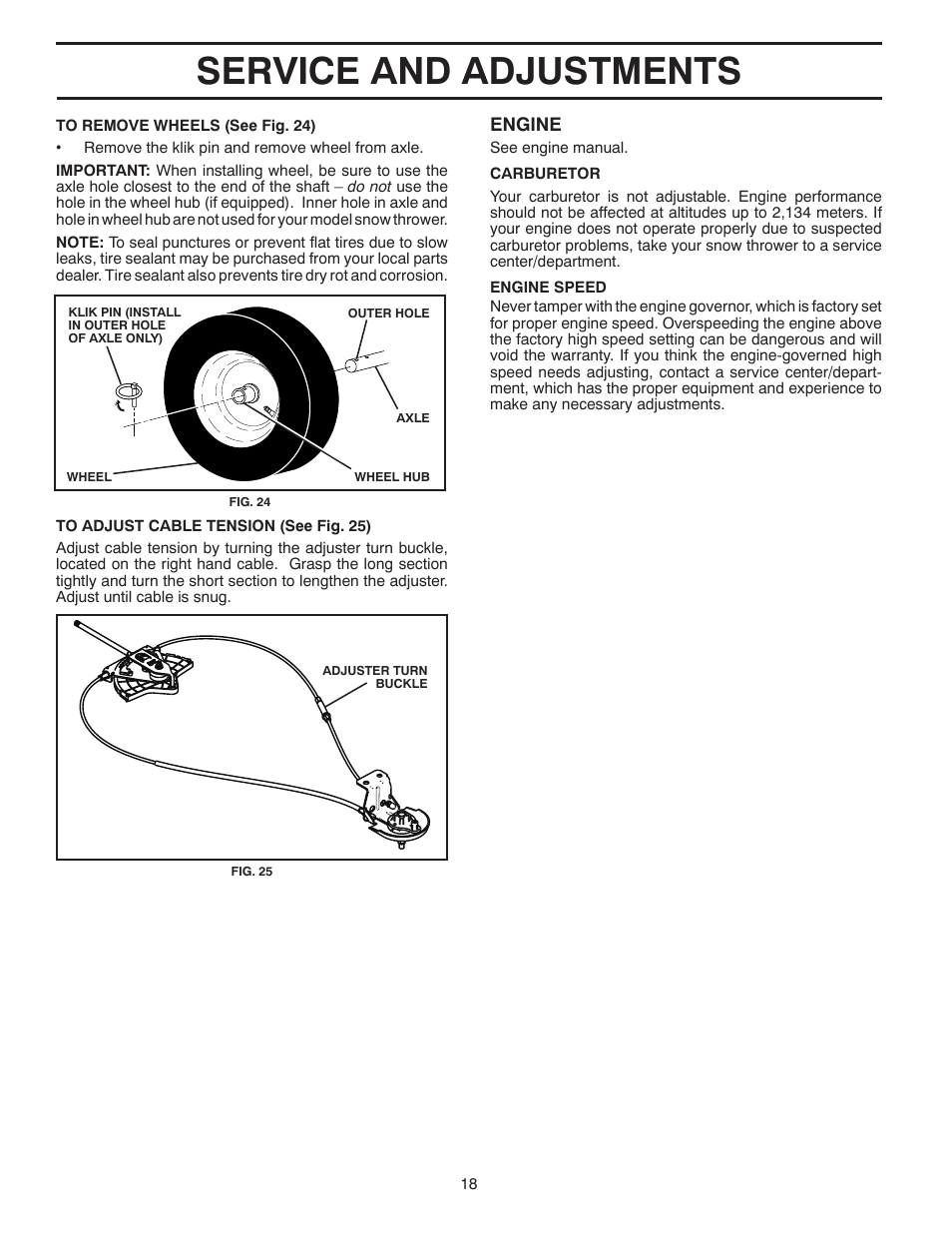 Service and adjustments | Poulan 435557 User Manual | Page 18 / 44