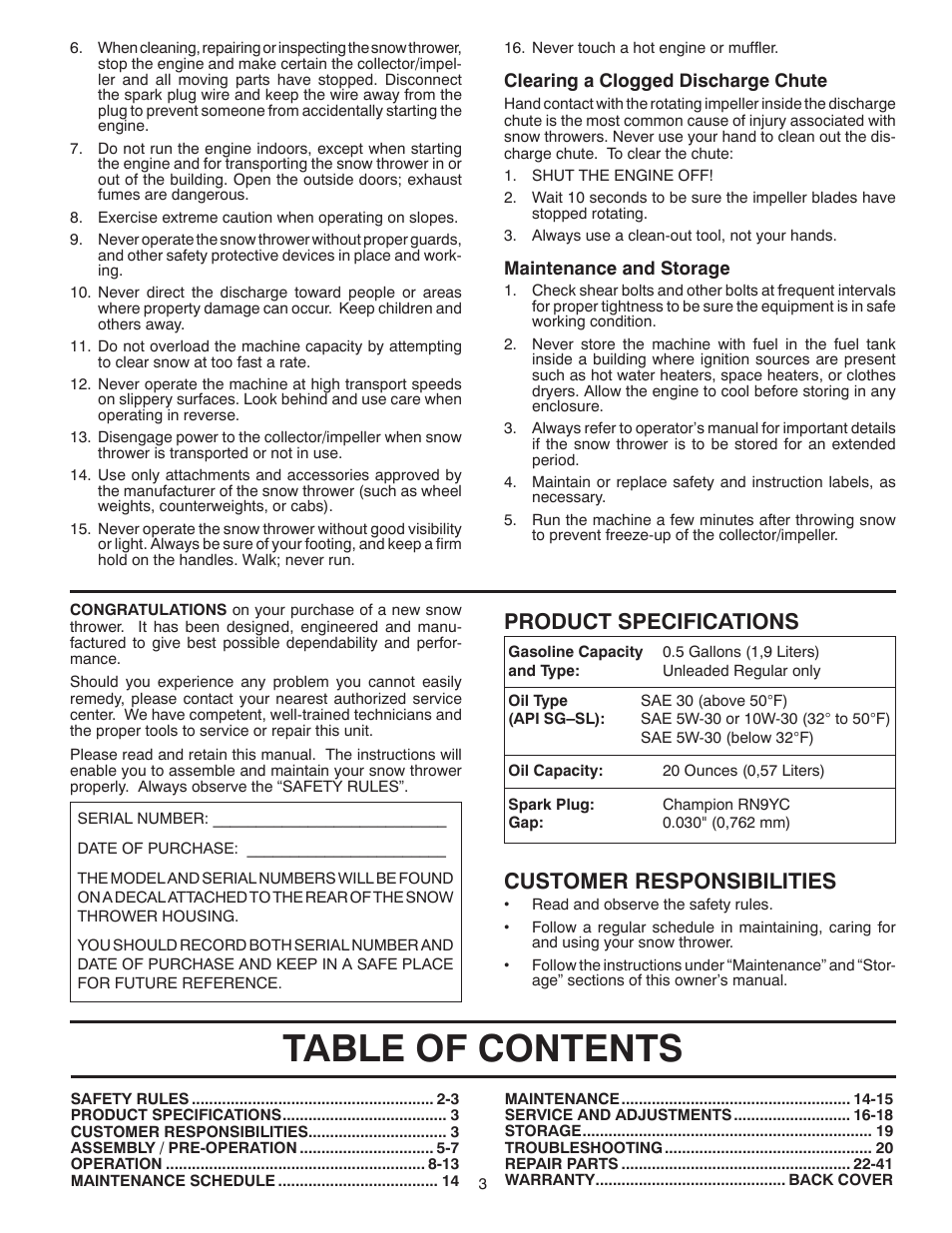 Poulan 435557 User Manual | Page 3 / 44