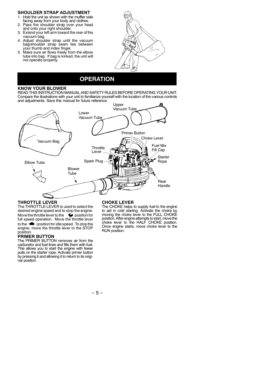 Operation | Poulan 530165210 User Manual | Page 5 / 12