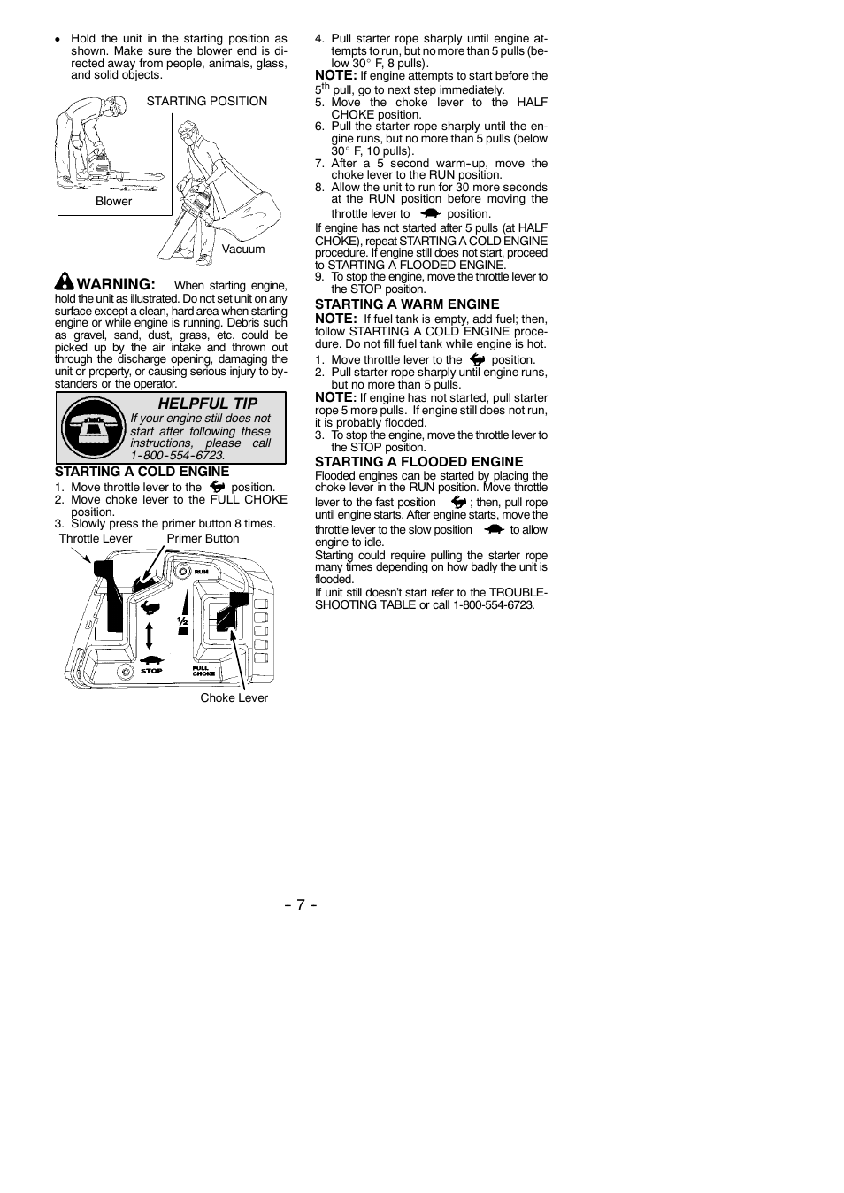 Warning, Helpful tip | Poulan 530165210 User Manual | Page 7 / 12