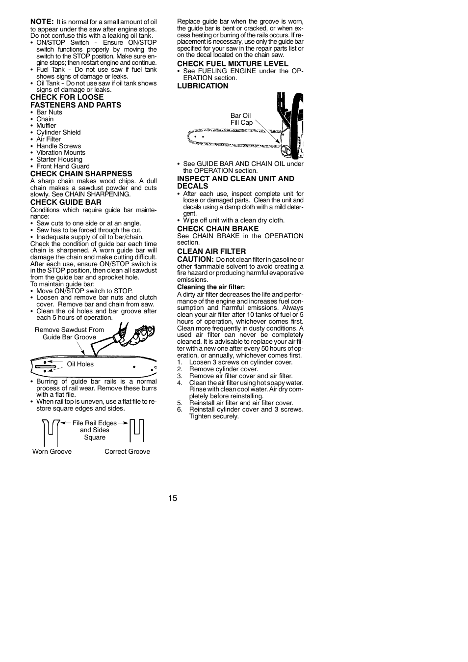 Poulan 545186804 User Manual | Page 15 / 21