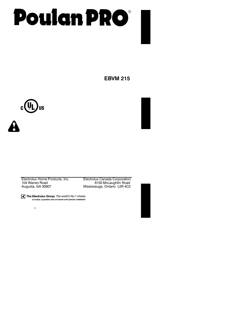 Poulan EBVM 215 User Manual | 11 pages