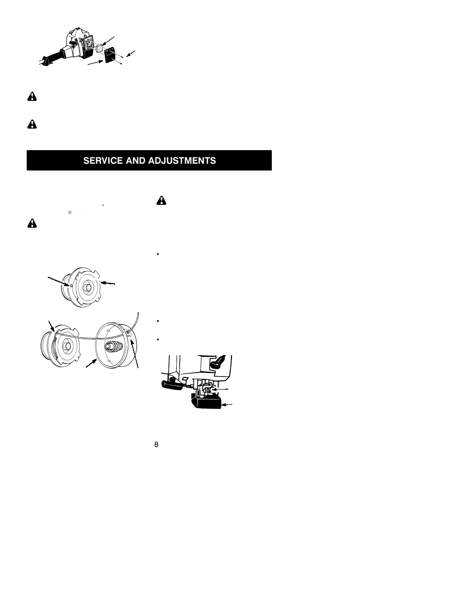 Service and adjustments | Poulan 530163369 User Manual | Page 8 / 12