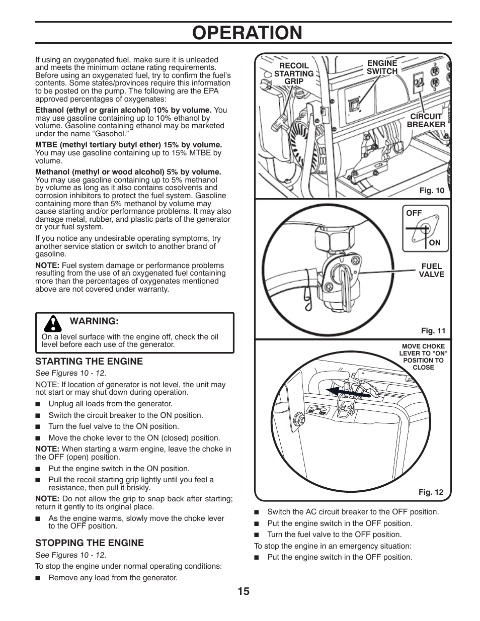 Operation | Poulan Pro PPG 6000 User Manual | Page 15 / 32