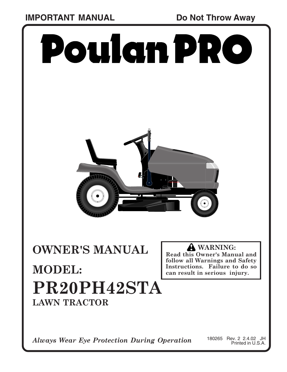 Poulan 180265 User Manual | 48 pages