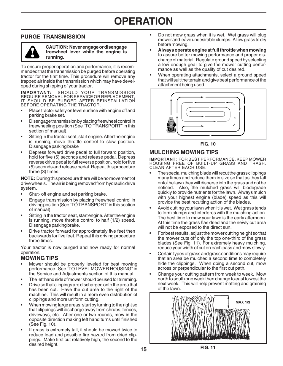 Operation | Poulan 183048 User Manual | Page 15 / 48
