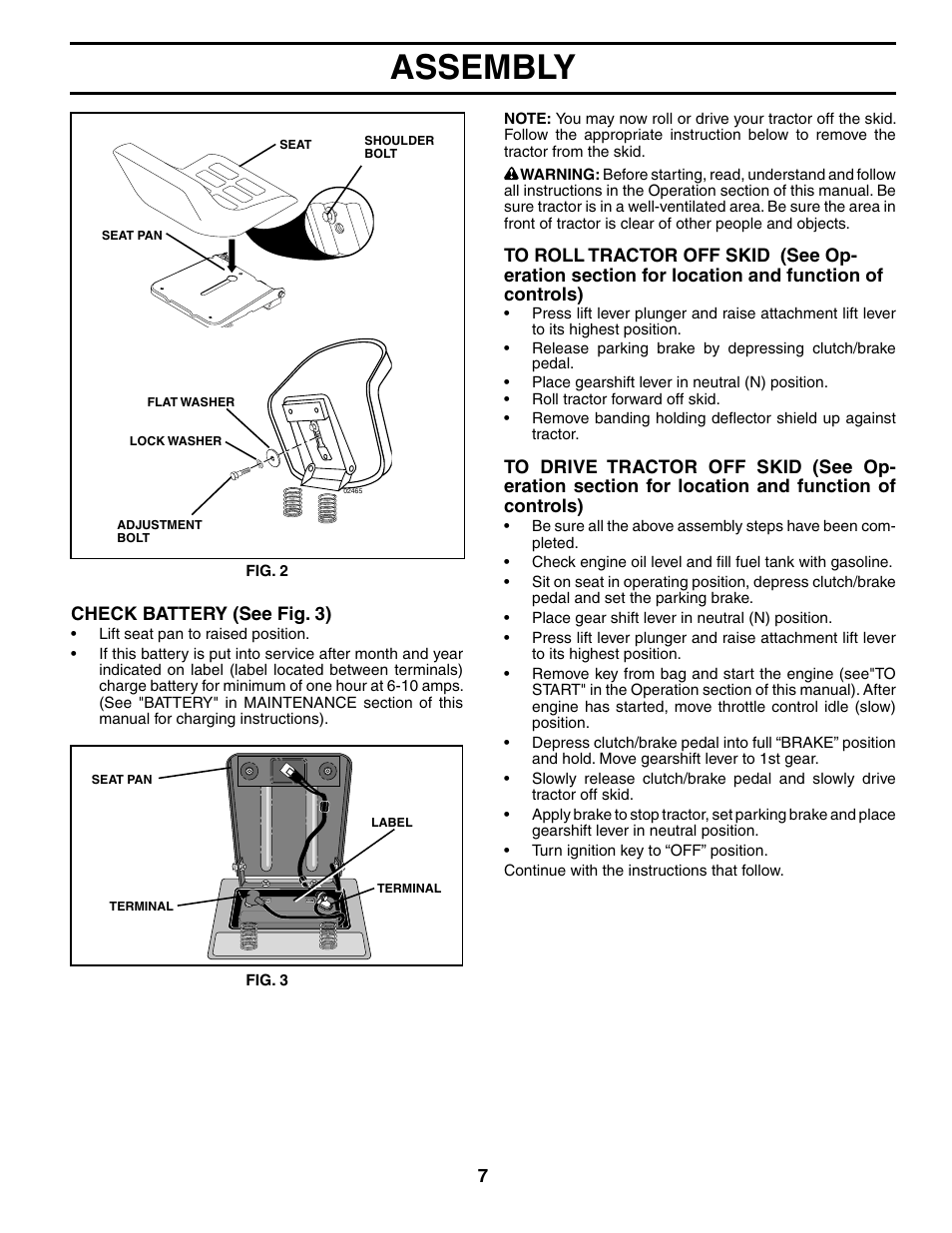 Assembly | Poulan 401487 User Manual | Page 7 / 30