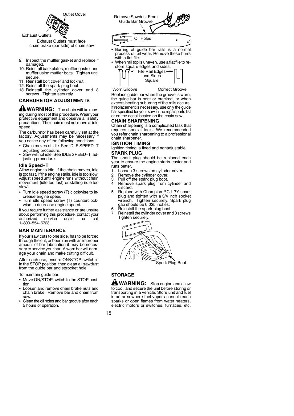 Warning | Poulan PP4620AVL User Manual | Page 15 / 18