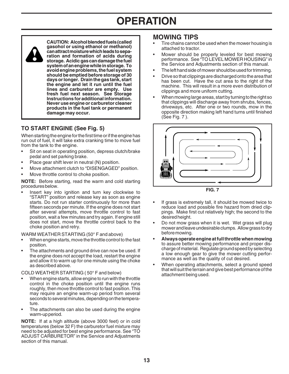 Operation, Mowing tips | Poulan 182946 User Manual | Page 13 / 48