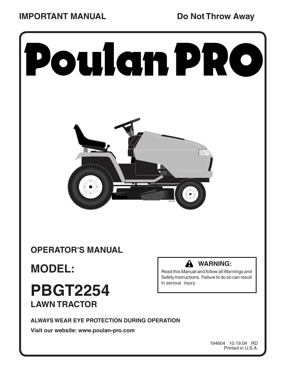 Poulan 194604 User Manual | 34 pages