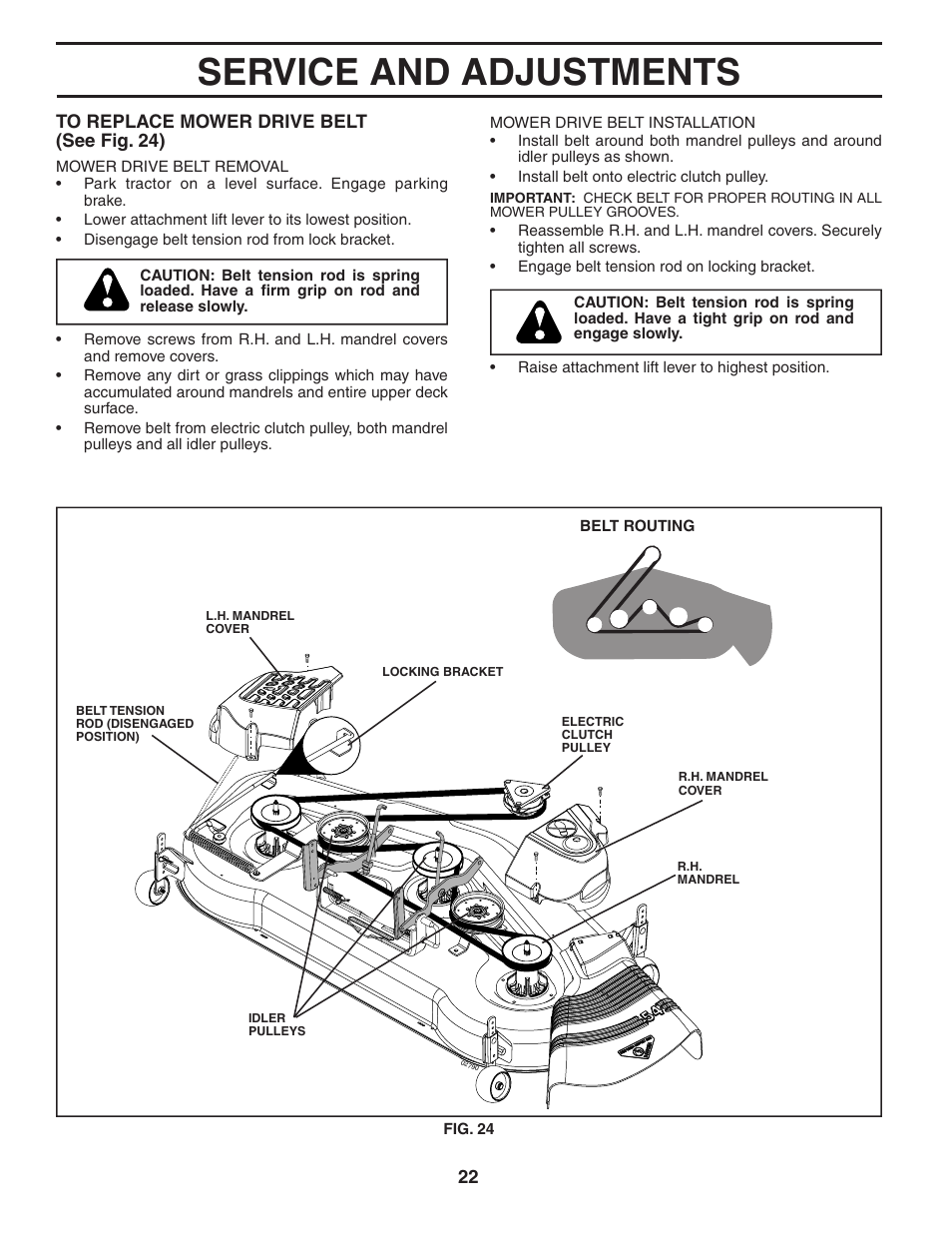 Service and adjustments | Poulan 194604 User Manual | Page 22 / 34