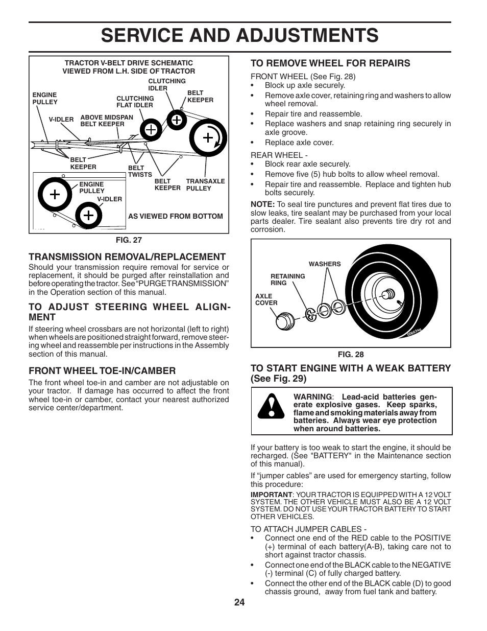 Service and adjustments | Poulan 194604 User Manual | Page 24 / 34