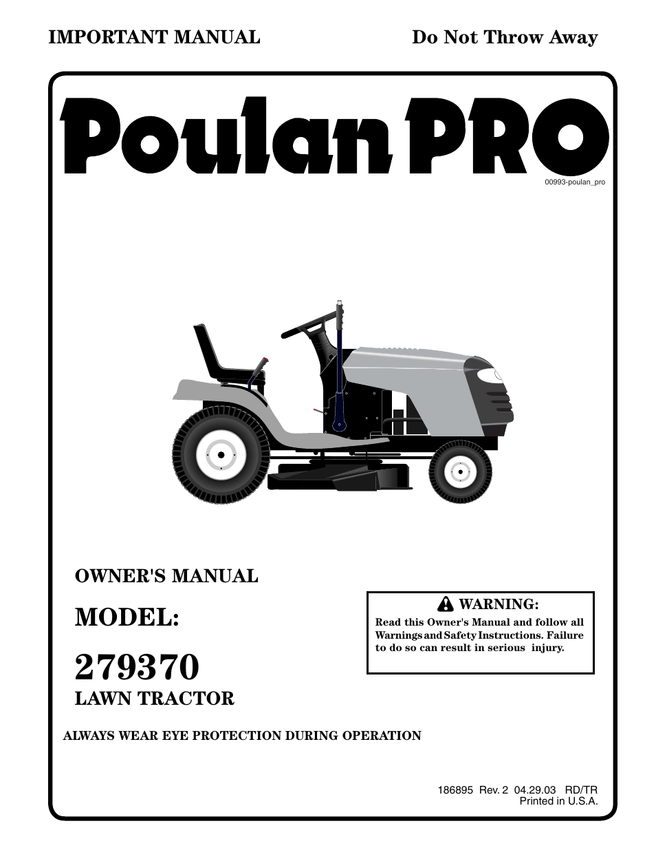 Poulan 279370 User Manual | 48 pages
