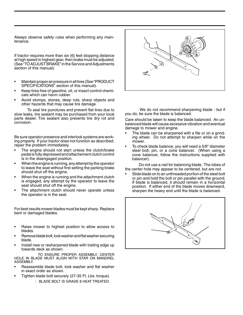 Maintenance, Tractor | Poulan 279370 User Manual | Page 16 / 48