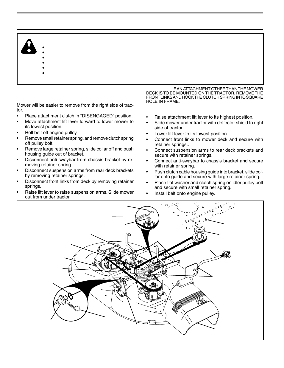 Service and adjustments, Tractor | Poulan 279370 User Manual | Page 20 / 48