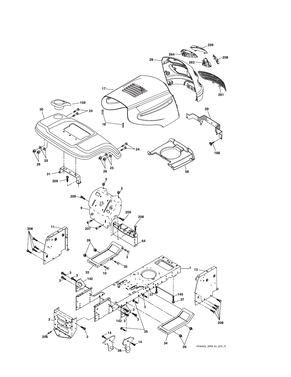 Repair parts, Chassis and enclosures | Poulan 279370 User Manual | Page 32 / 48