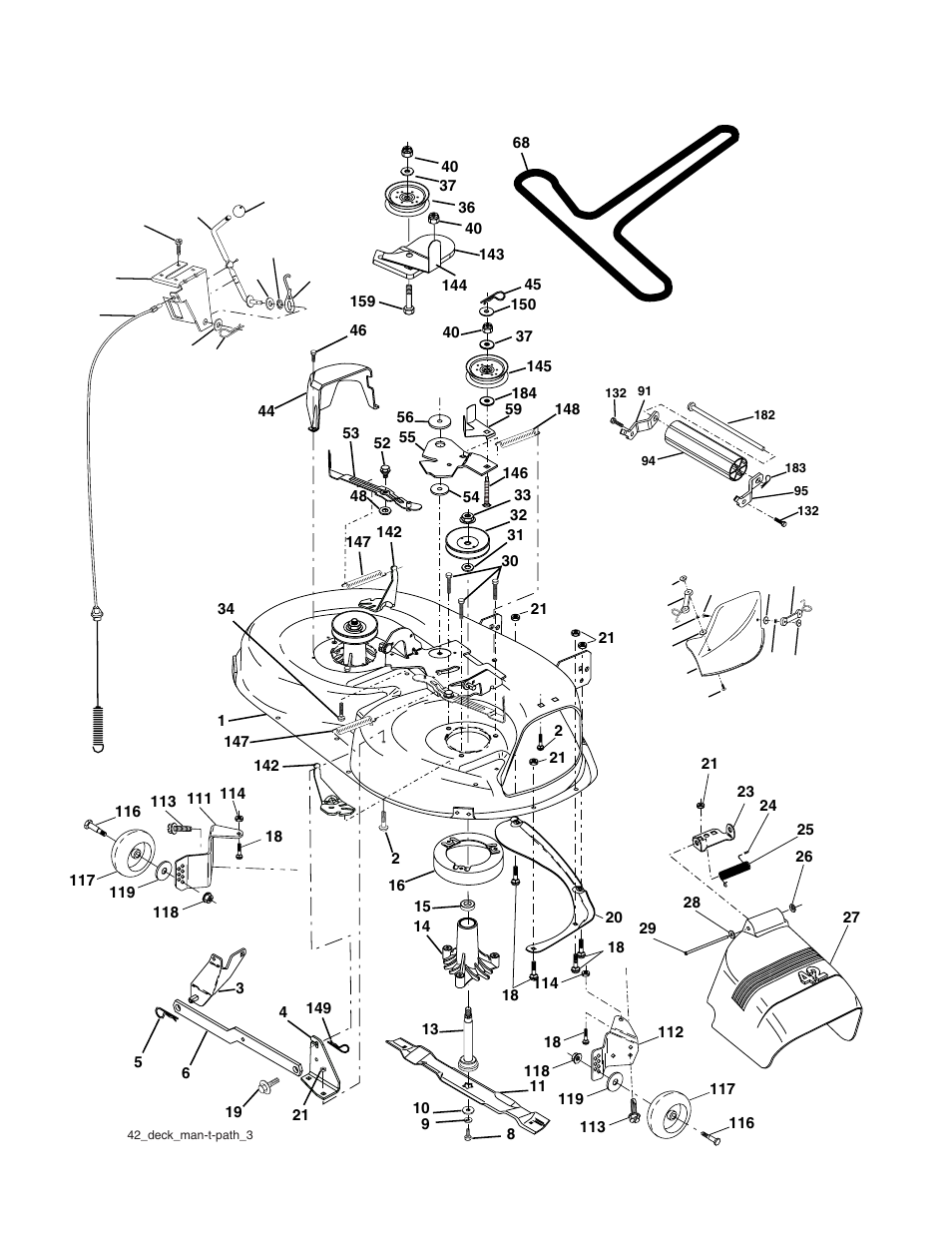 Repair parts, Mower deck | Poulan 279370 User Manual | Page 42 / 48