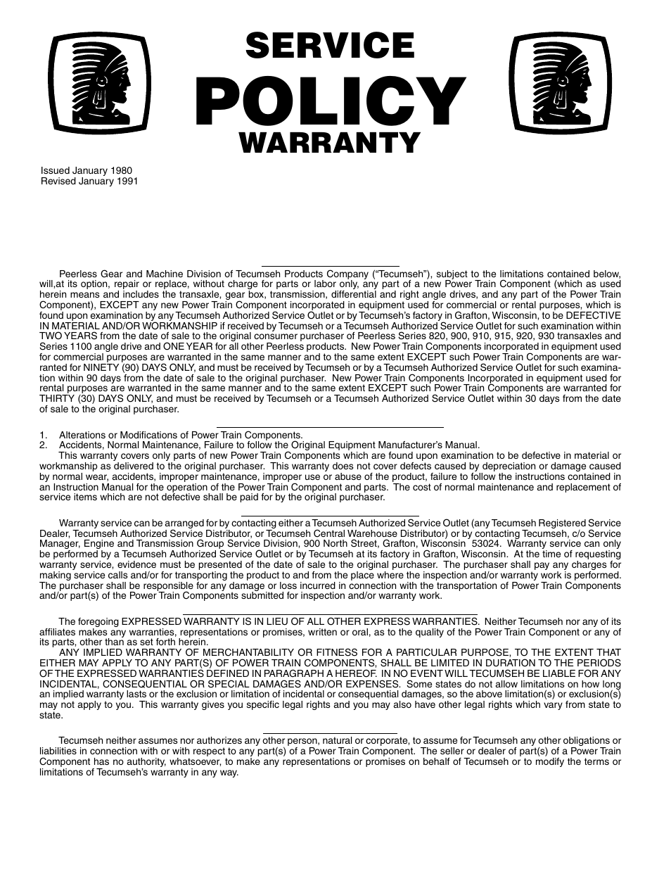 Policy, Service, Warranty | Poulan 279370 User Manual | Page 46 / 48