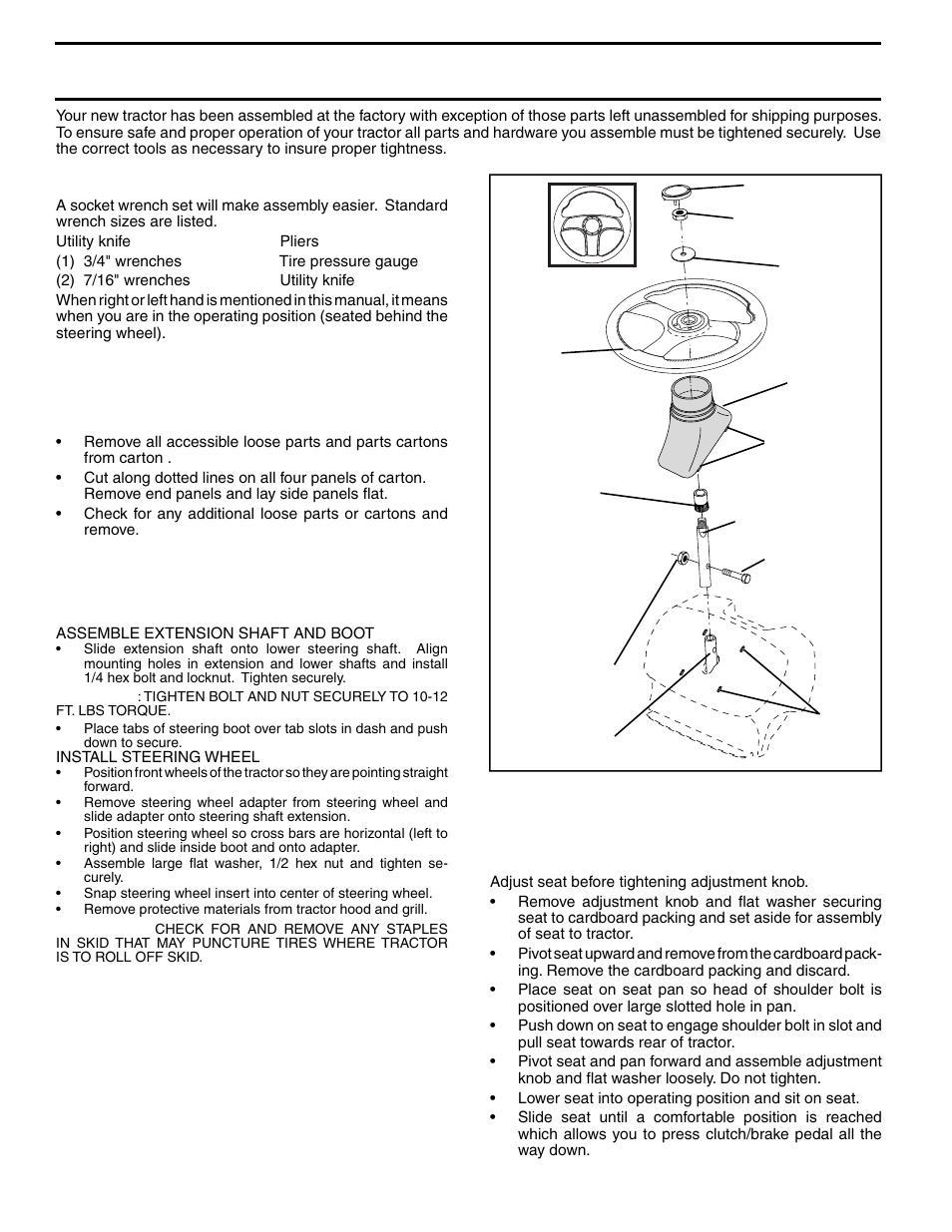 Assembly, How to set up your tractor, Tools required for assembly | Before removing tractor from skid | Poulan 279370 User Manual | Page 6 / 48