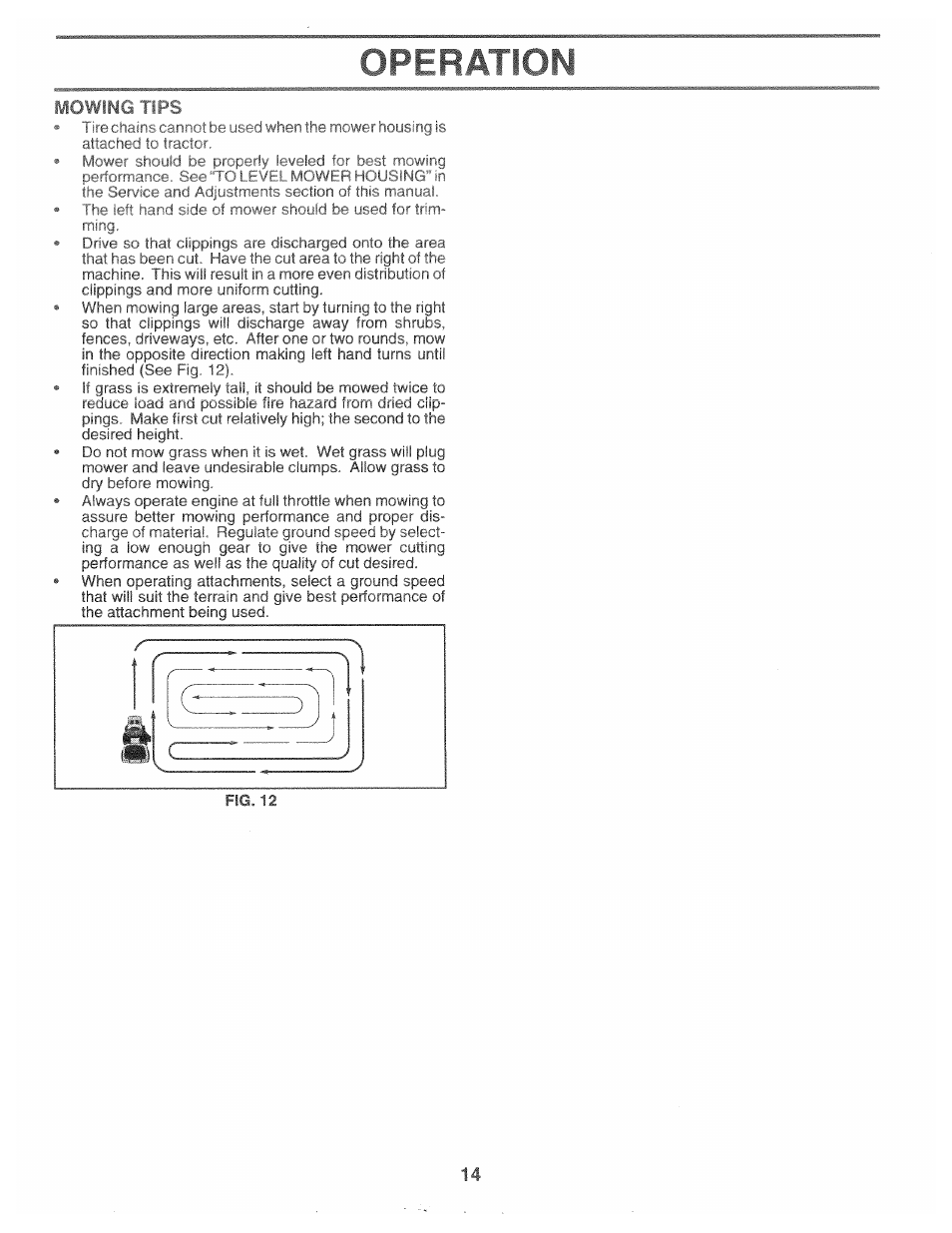 Opf ration | Poulan 163598 User Manual | Page 12 / 44