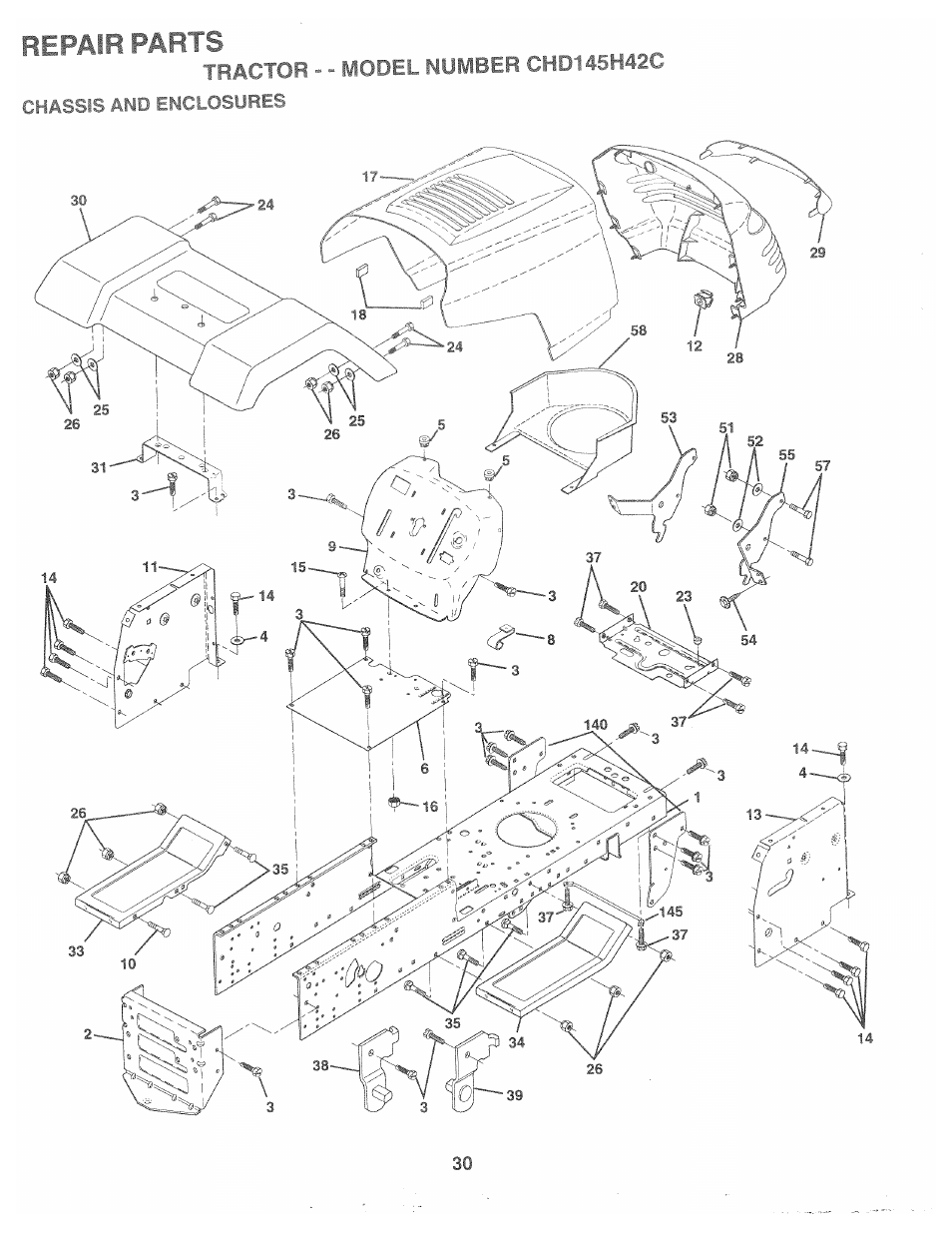 Repair parts | Poulan 163598 User Manual | Page 28 / 44