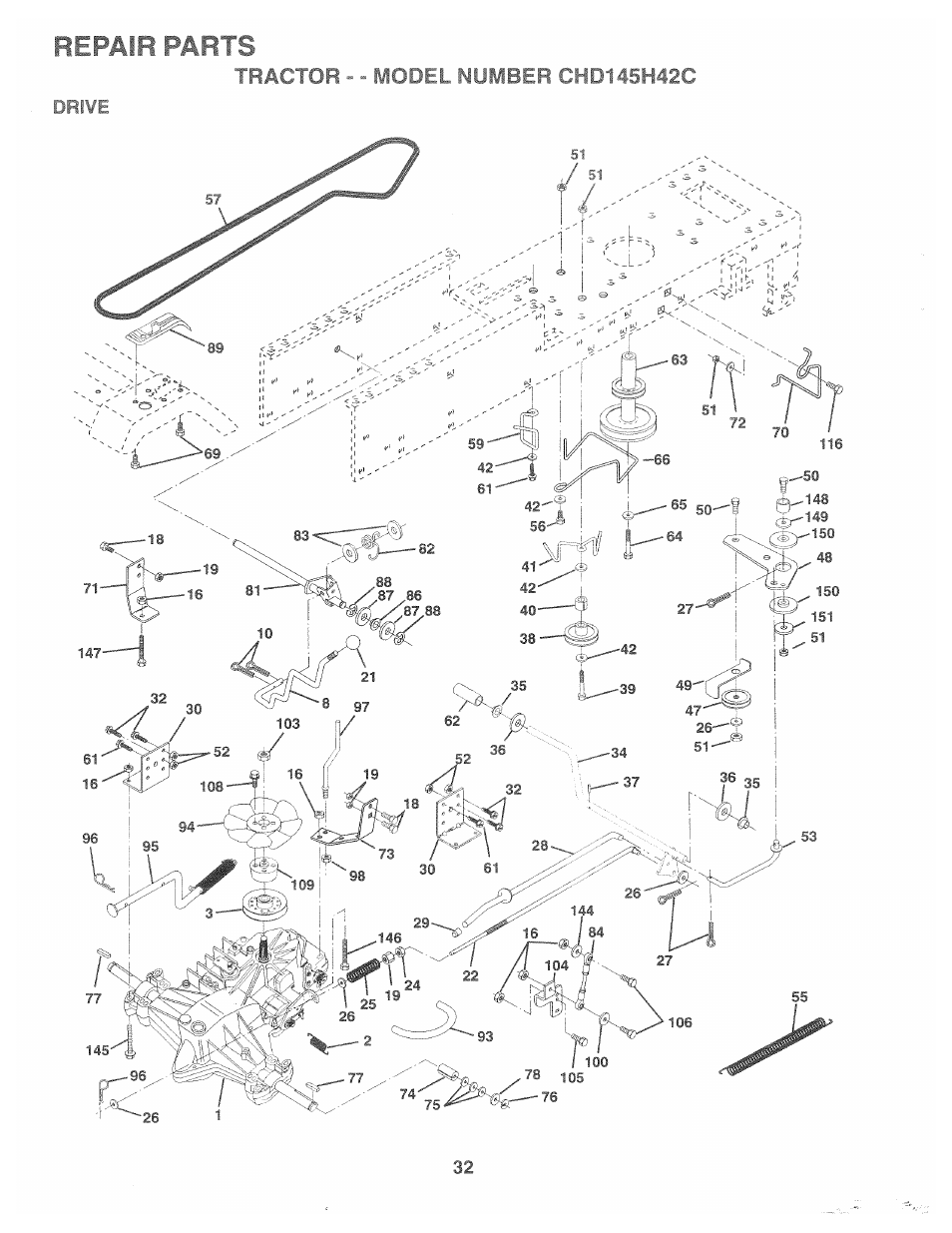 Repair parts | Poulan 163598 User Manual | Page 30 / 44