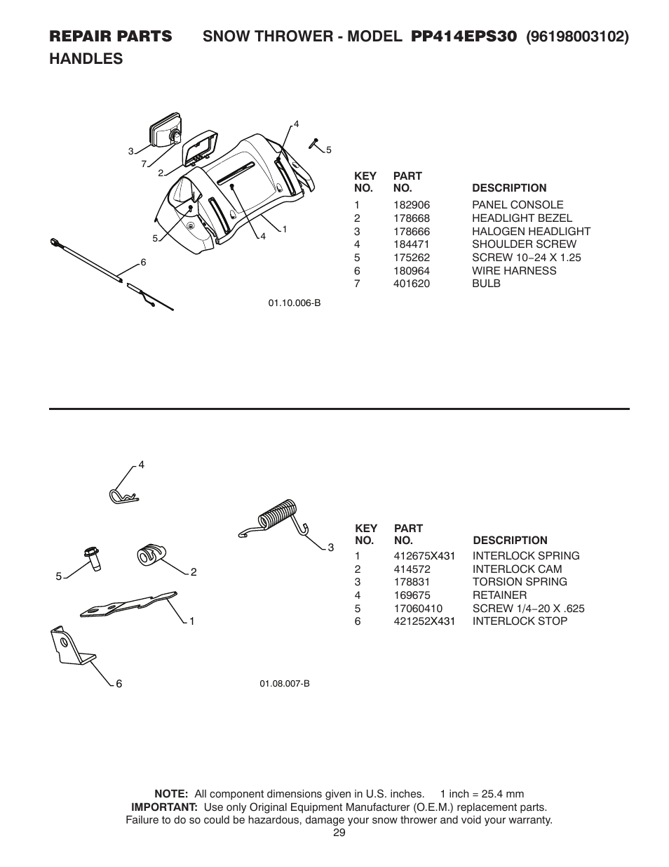 Handles | Poulan 437953 User Manual | Page 29 / 44