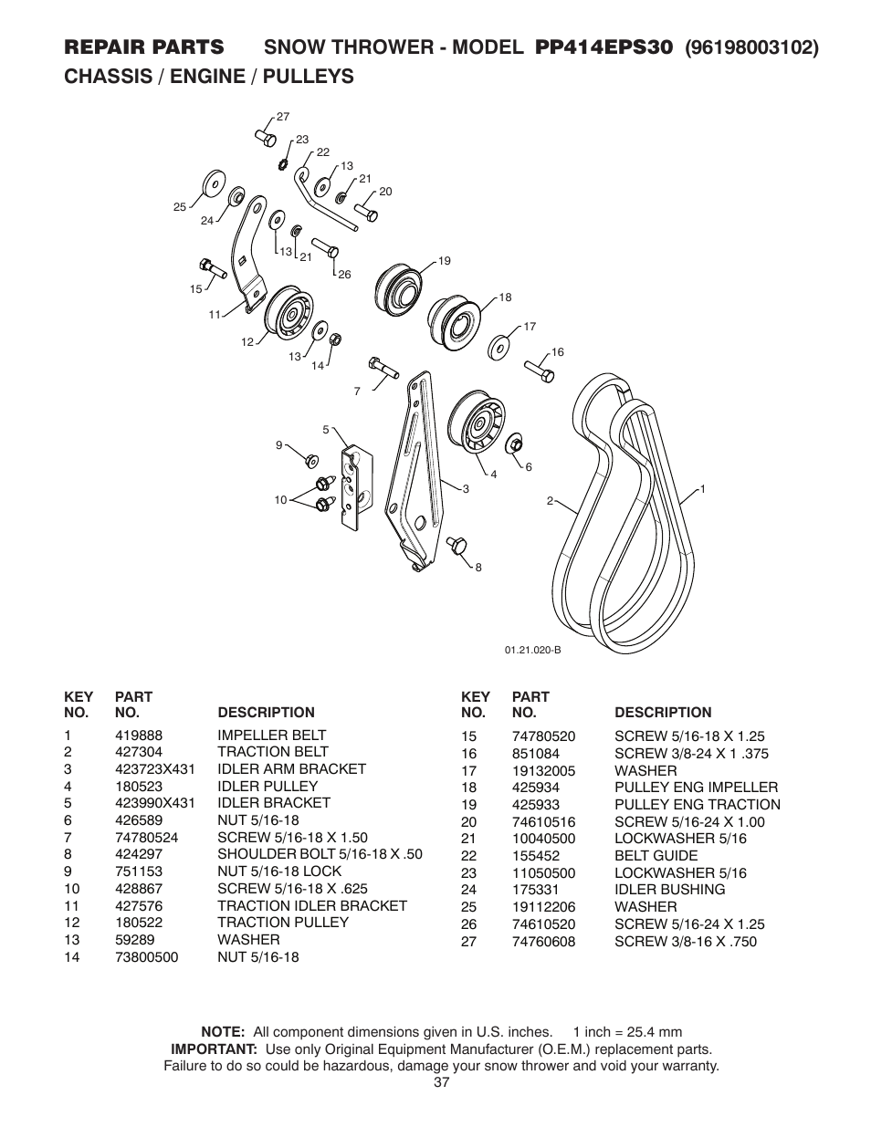 Poulan 437953 User Manual | Page 37 / 44