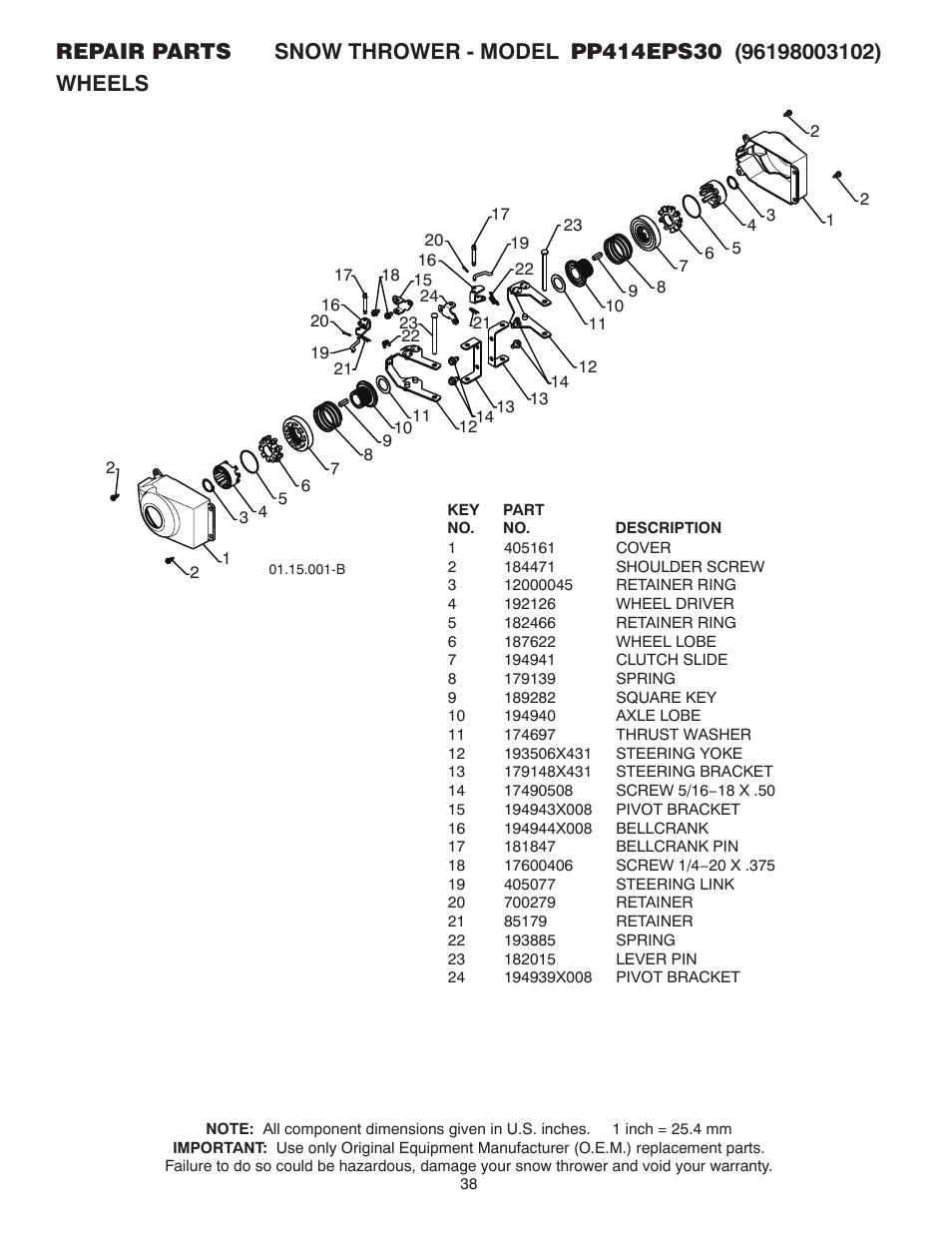 Wheels | Poulan 437953 User Manual | Page 38 / 44