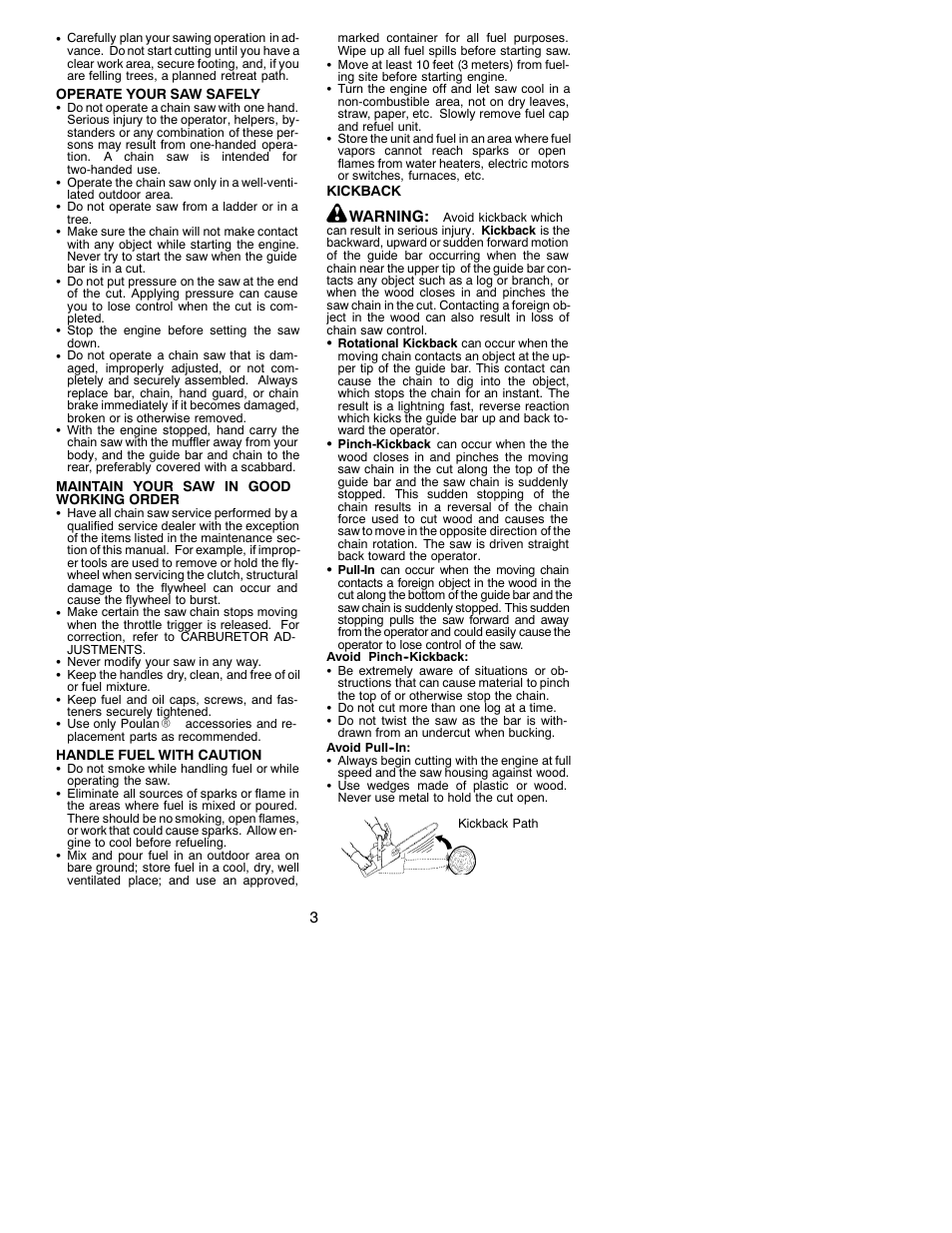 Poulan 530163152 User Manual | Page 3 / 18