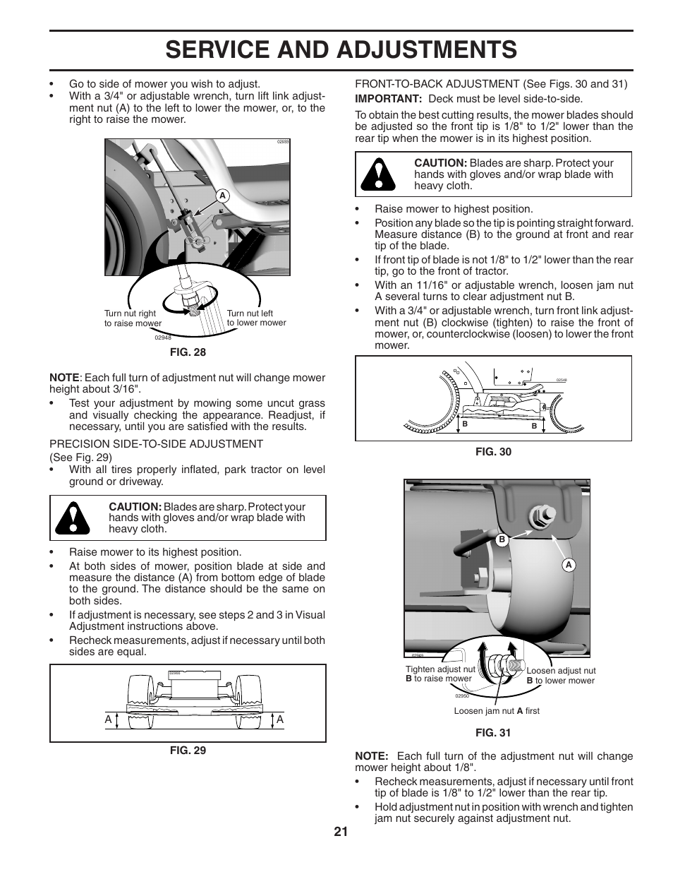 Service and adjustments | Poulan 404172 User Manual | Page 21 / 32