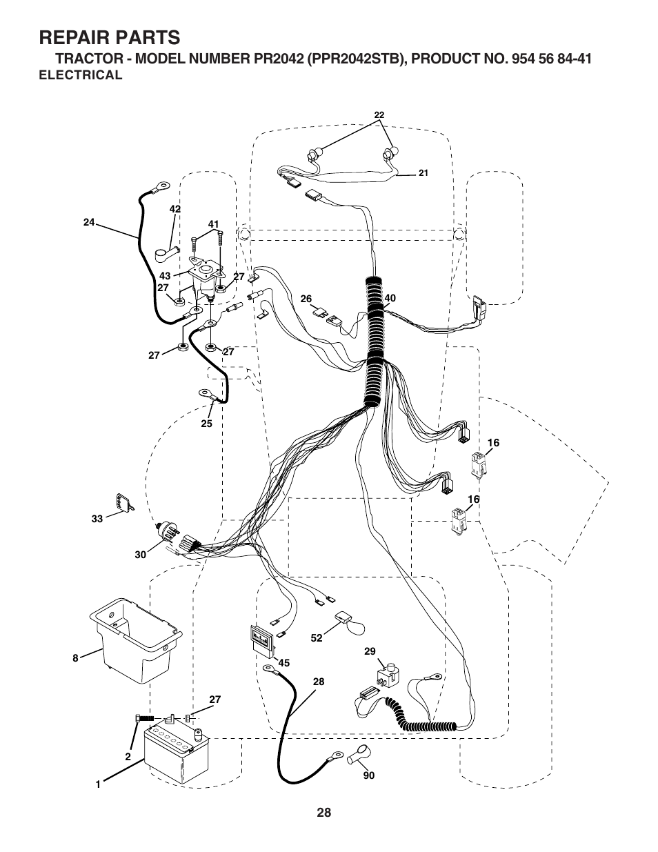 Repair parts, Electrical | Poulan 183247 User Manual | Page 28 / 48