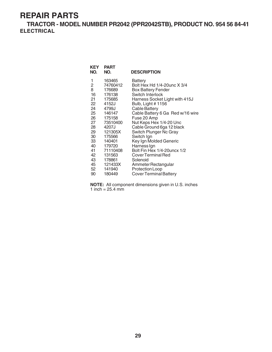 Repair parts | Poulan 183247 User Manual | Page 29 / 48