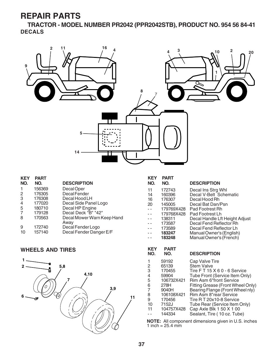 Repair parts | Poulan 183247 User Manual | Page 37 / 48