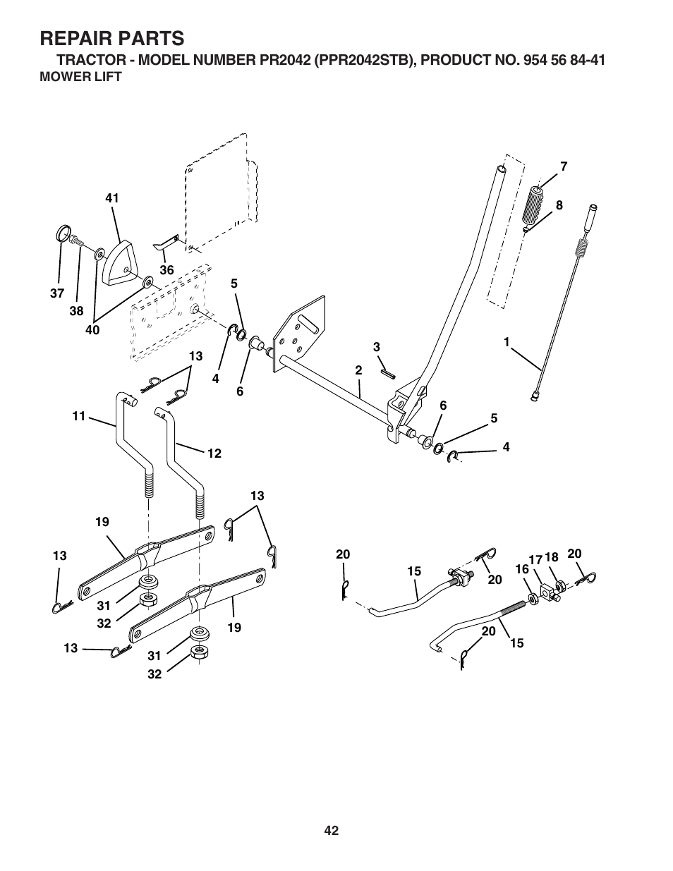 Repair parts | Poulan 183247 User Manual | Page 42 / 48