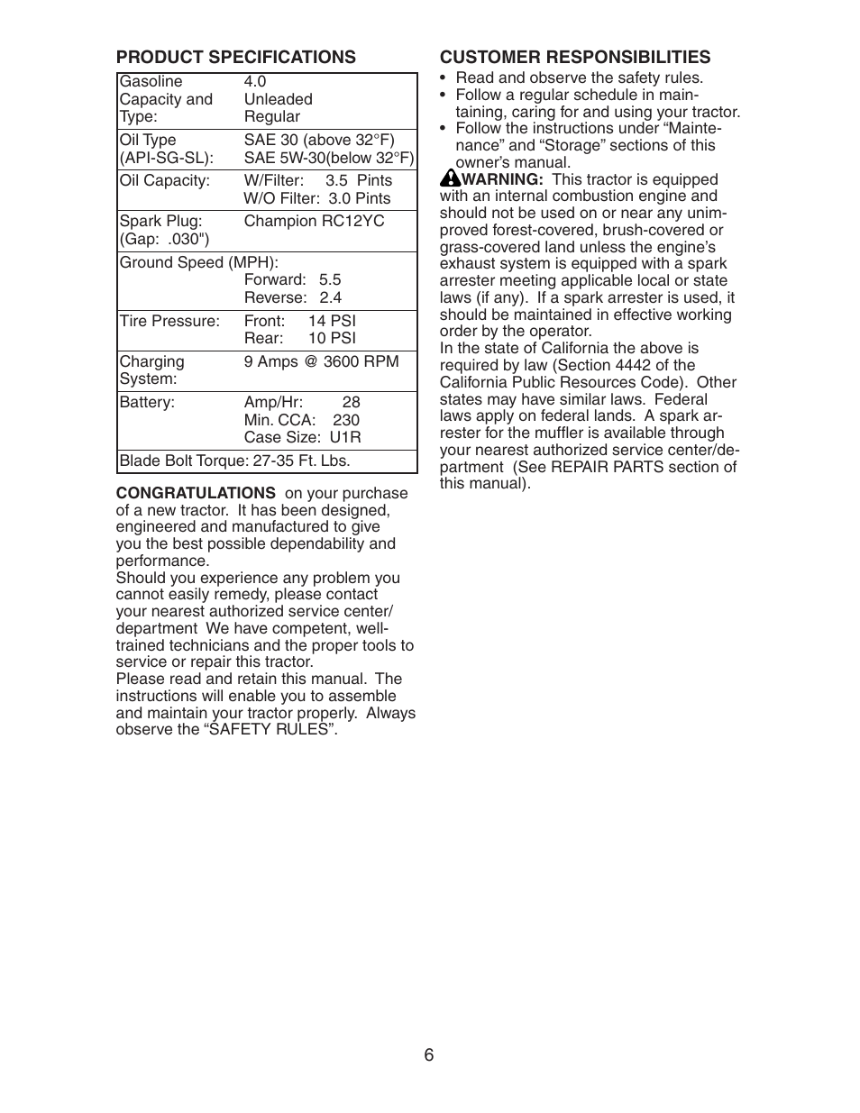 Poulan 192337 User Manual | Page 6 / 29