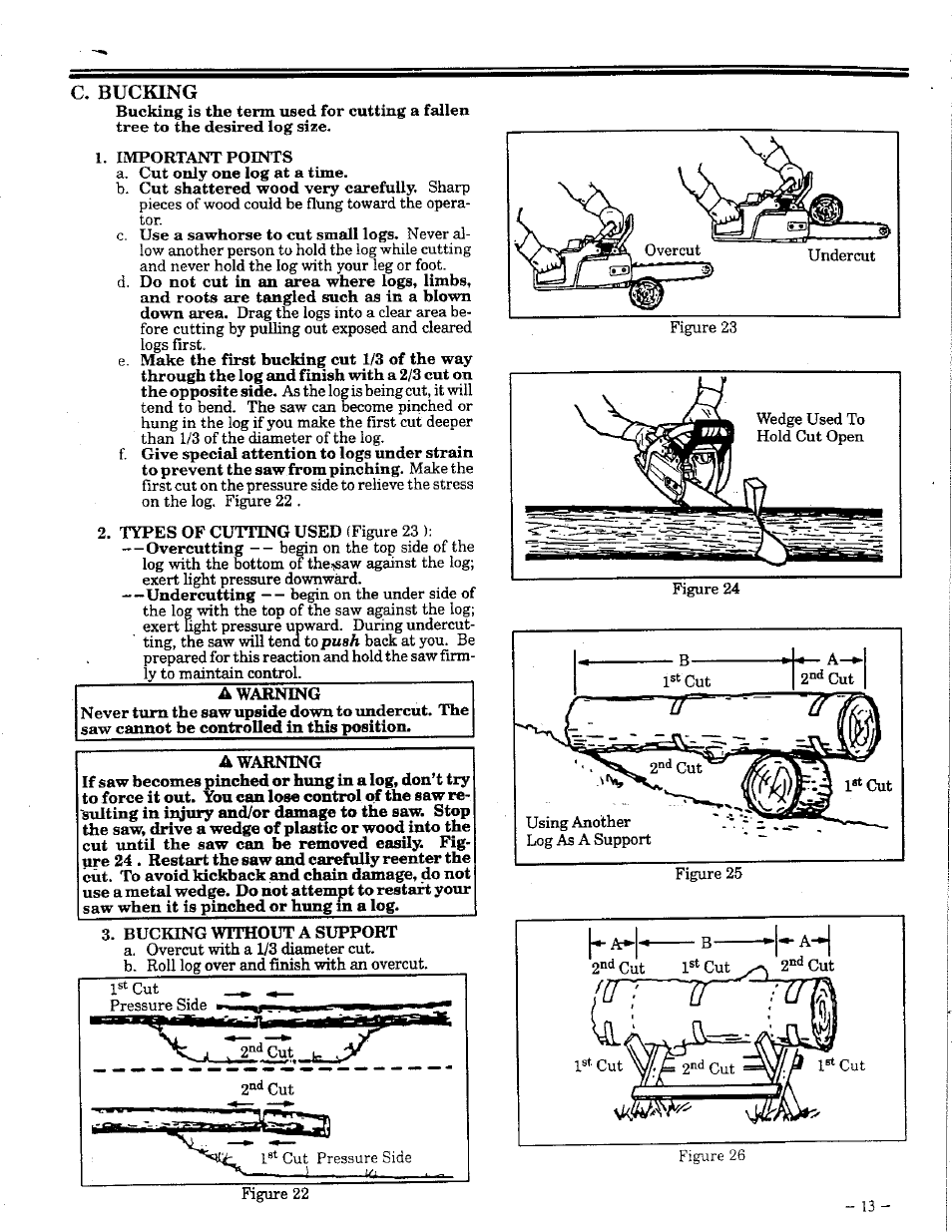 C. bucking, Bucking | Poulan 425 User Manual | Page 13 / 24