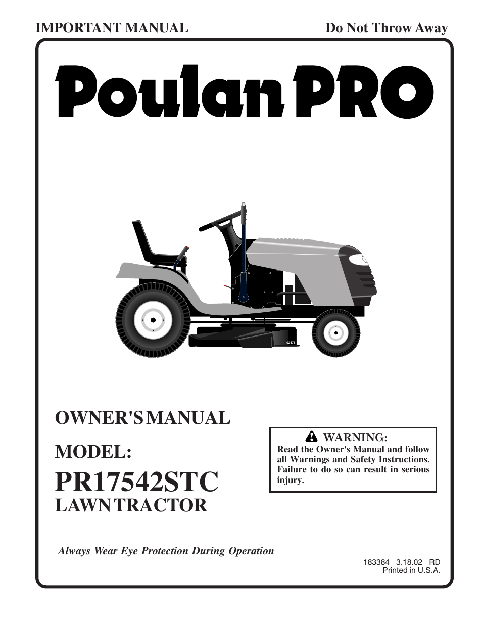 Poulan 183384 User Manual | 48 pages