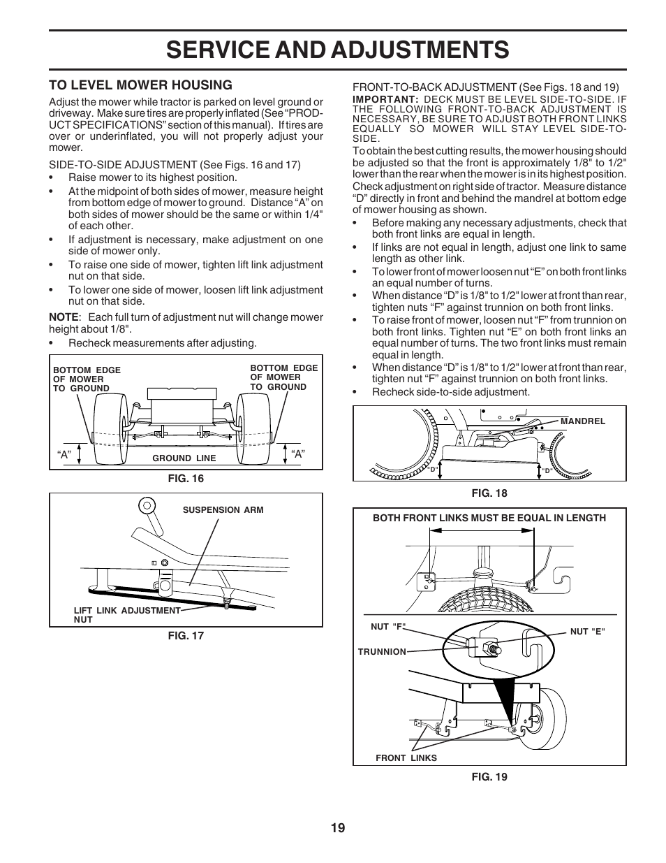 Service and adjustments | Poulan 183384 User Manual | Page 19 / 48