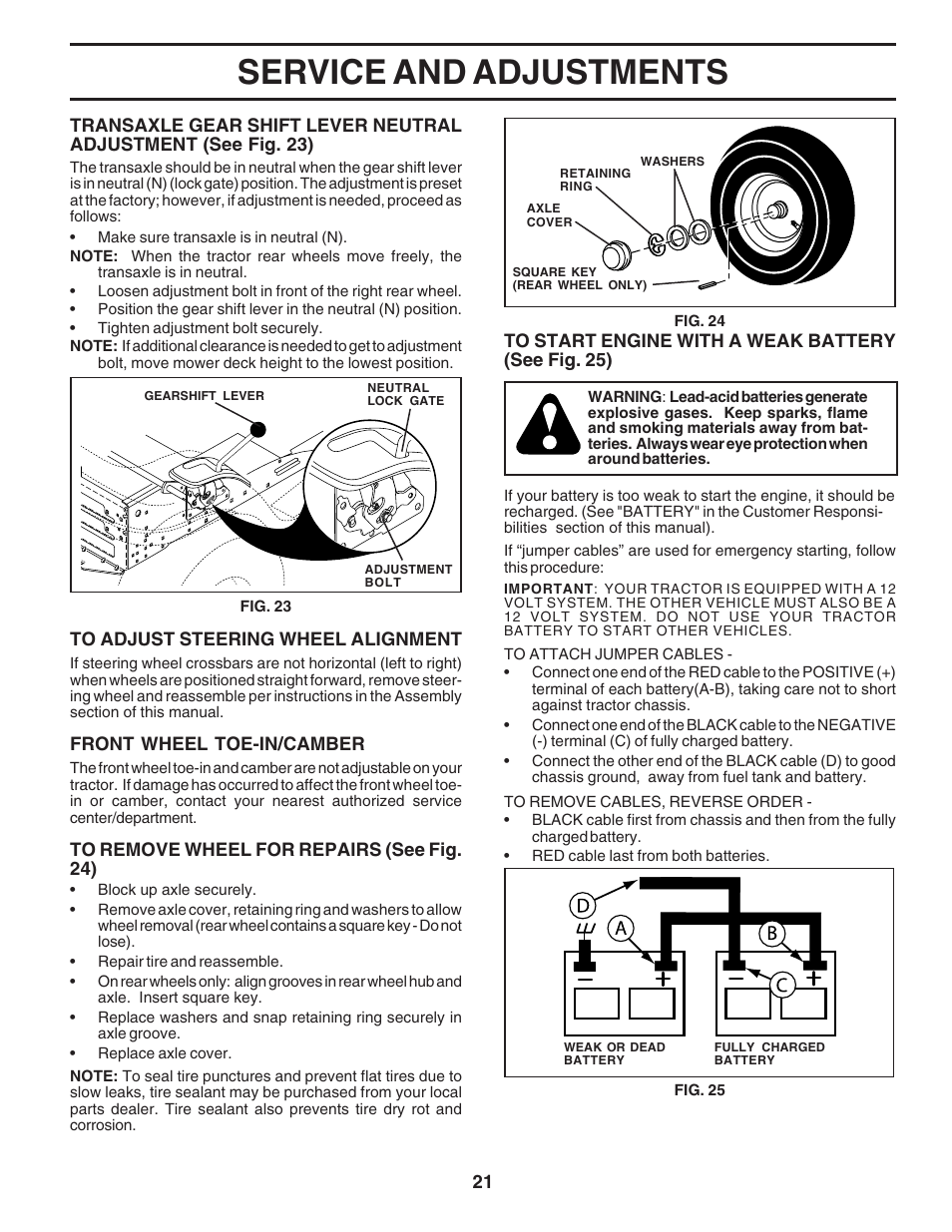 Service and adjustments | Poulan 183384 User Manual | Page 21 / 48